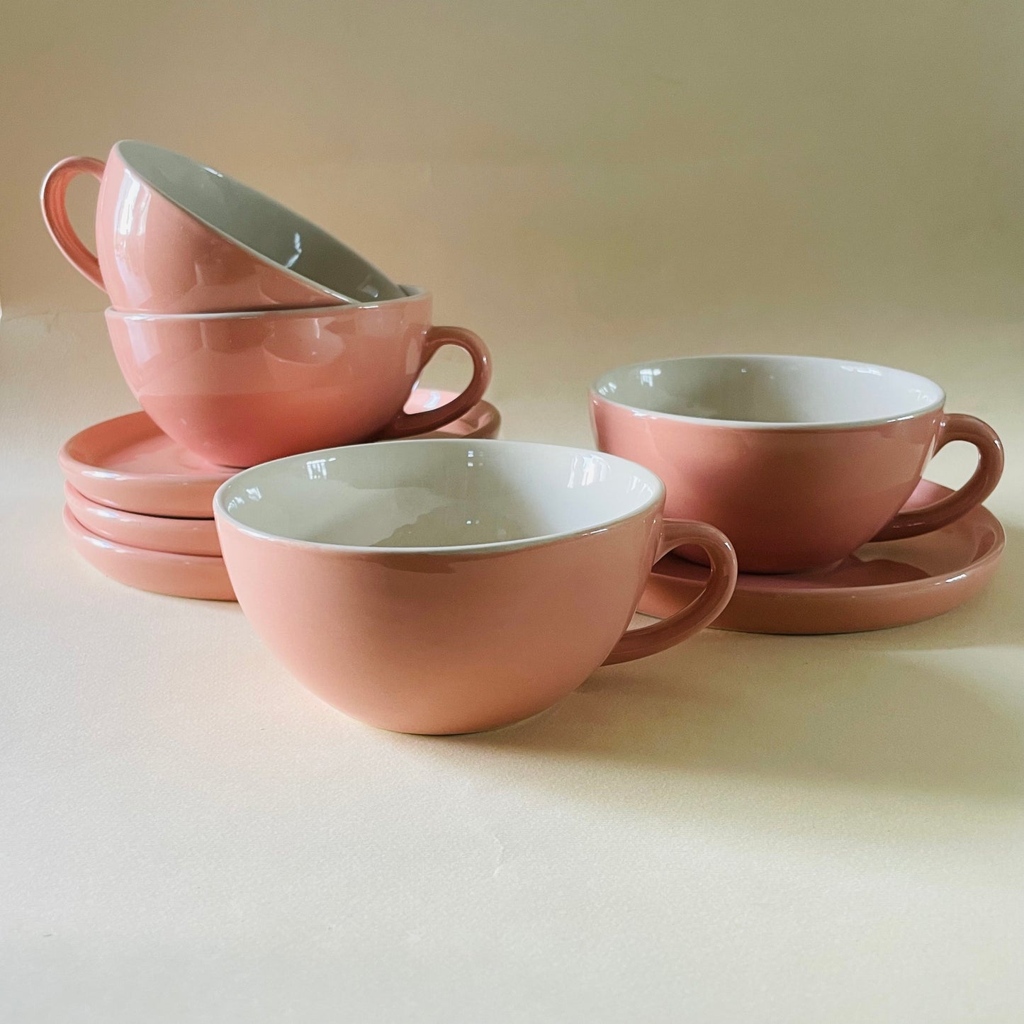 Blush Pink Latte Cup & Saucer Set (320ml)