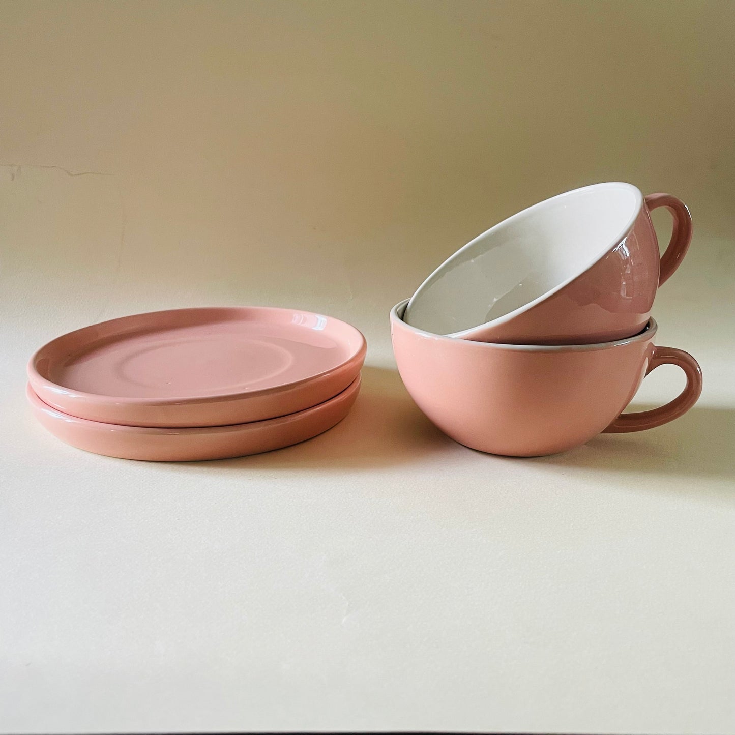 Blush Pink Latte Cup & Saucer Set (320ml)