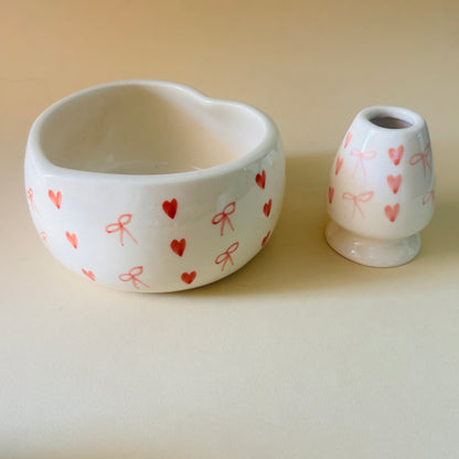 Hearty Matcha Bowl & Whisk Holder Set