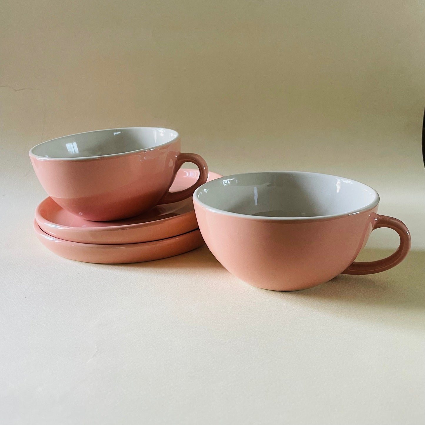 Blush Pink Latte Cup & Saucer Set (320ml)