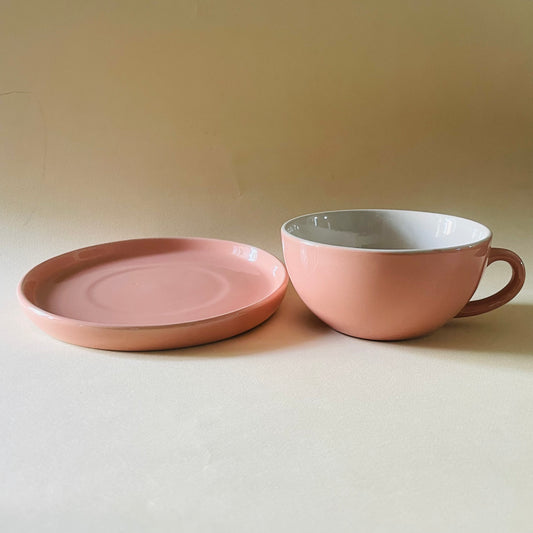 Blush Pink Latte Cup & Saucer Set (320ml)