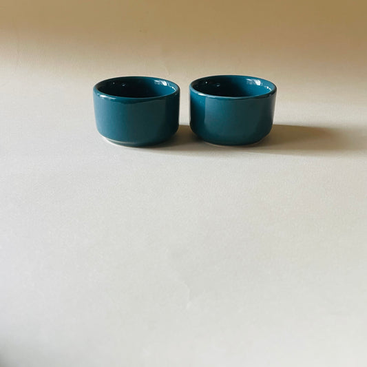 Deep Green Mini Dip Bowls – Set of 2