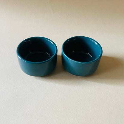 Deep Green Mini Dip Bowls – Set of 2