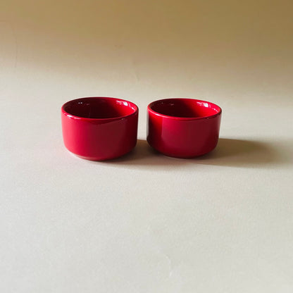 Crimson Red Mini Dip Bowls (Set of 2)