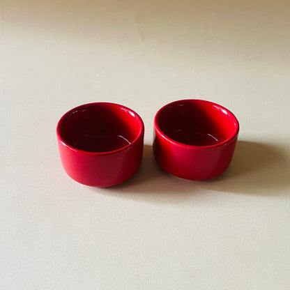 Crimson Red Mini Dip Bowls (Set of 2)
