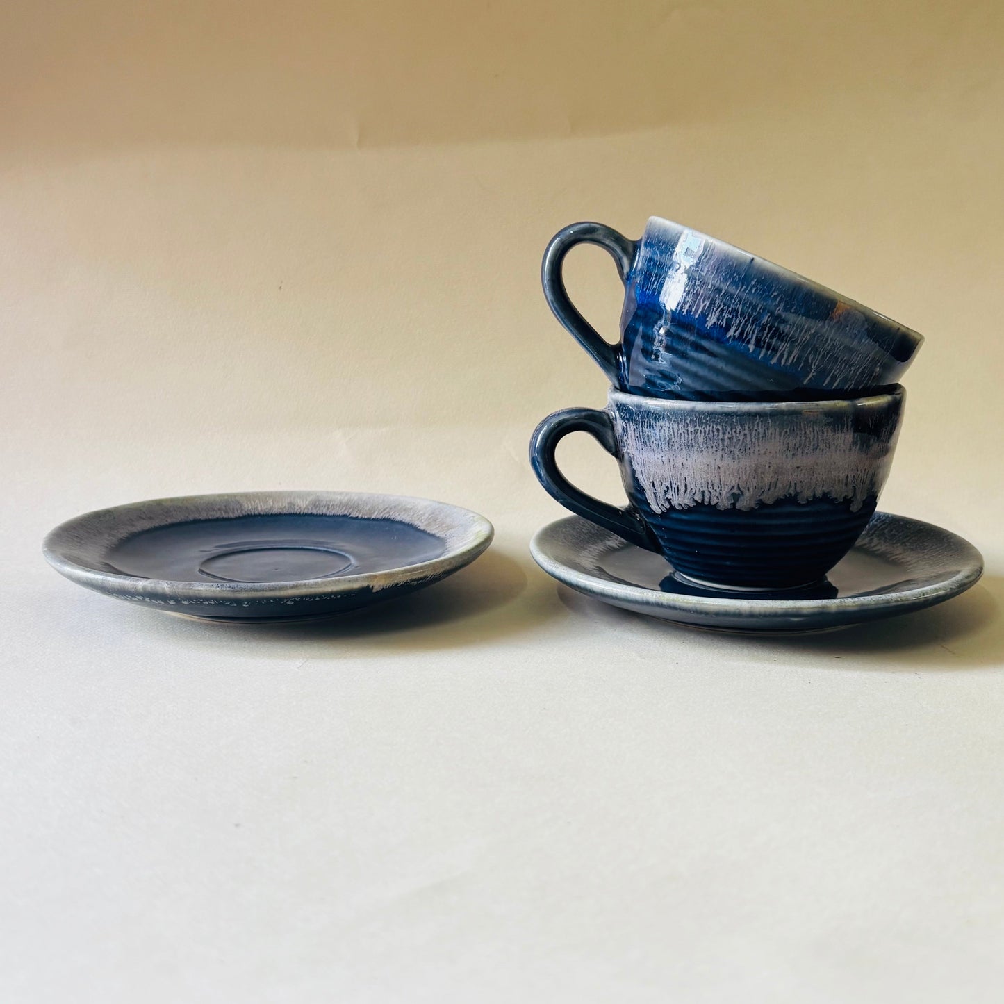 The Bleu Tea Cups & Saucers (180 ml)