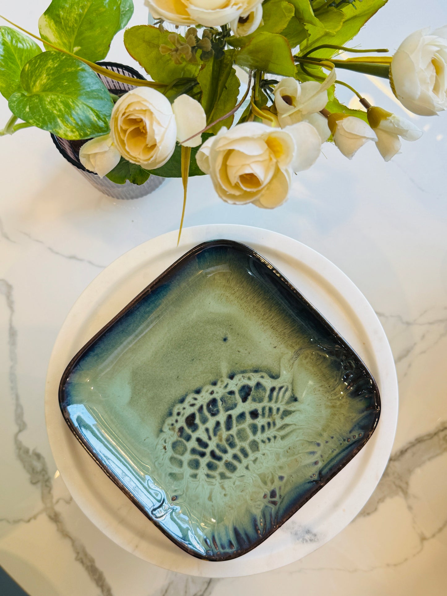 Rakhi Edit : Olive Designer Square Platter