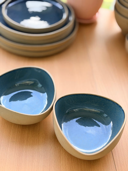 The Azure Triangular Bowls - Set of 2