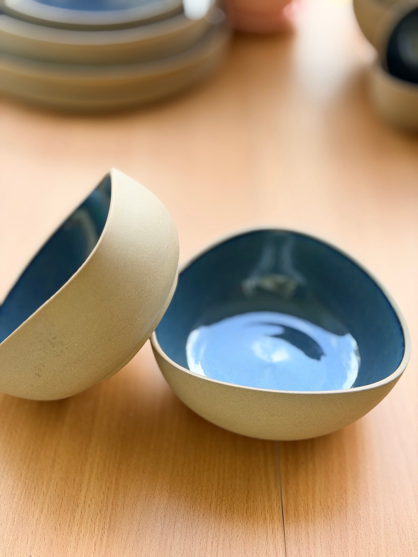 The Azure Triangular Bowls - Set of 2