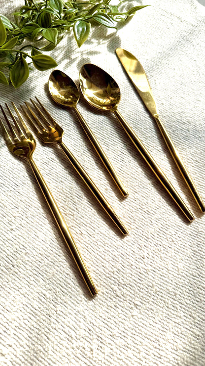 Gold Glossy Cutlery Set