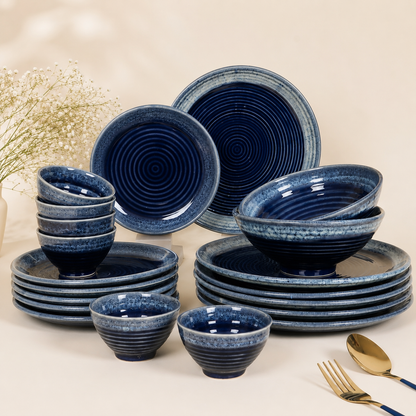 Aureo Signature Dining Set - Dinner Plates, Quarter Plates, Sweet Bowls & Serving Bowls