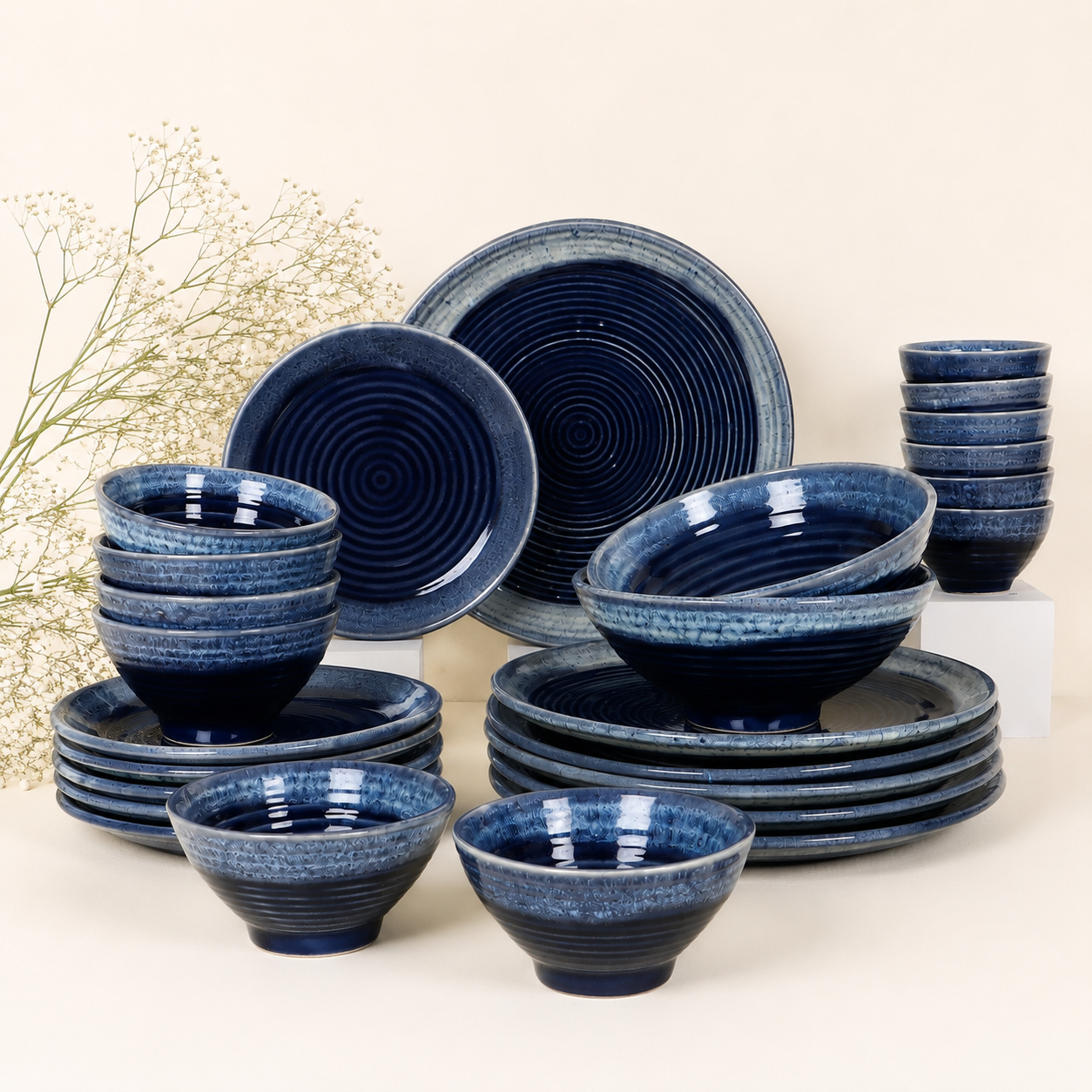 Aureo Luxe Hosting Collection - Dinner Plates, Quarter Plates, Sweet Bowls, Soup Bowls & Serving Bowls