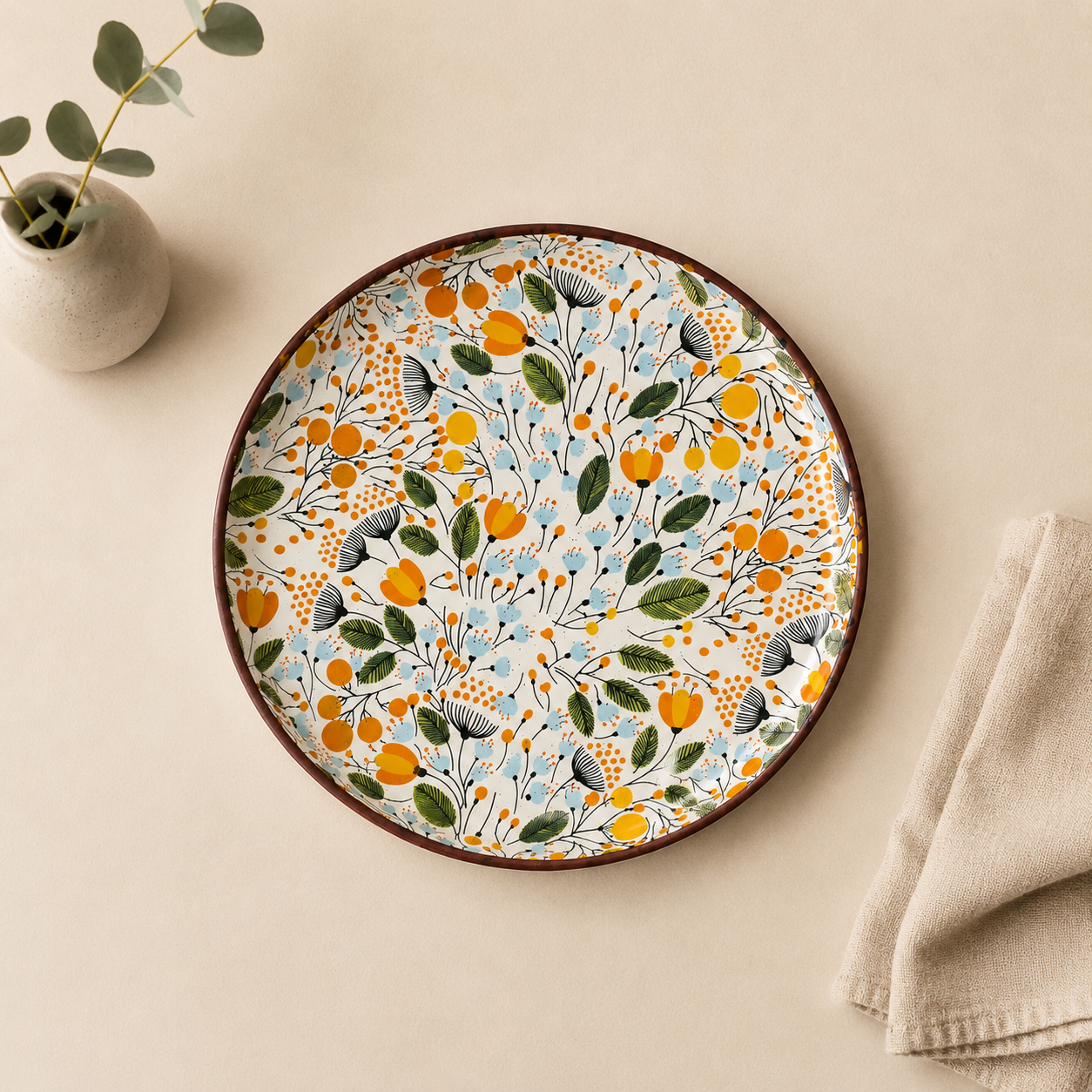 Orange Meadow Flat Plate (8 Inch)
