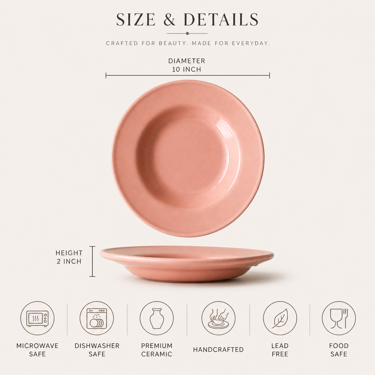 The Pinkeey Pasta Plate - 10 Inch