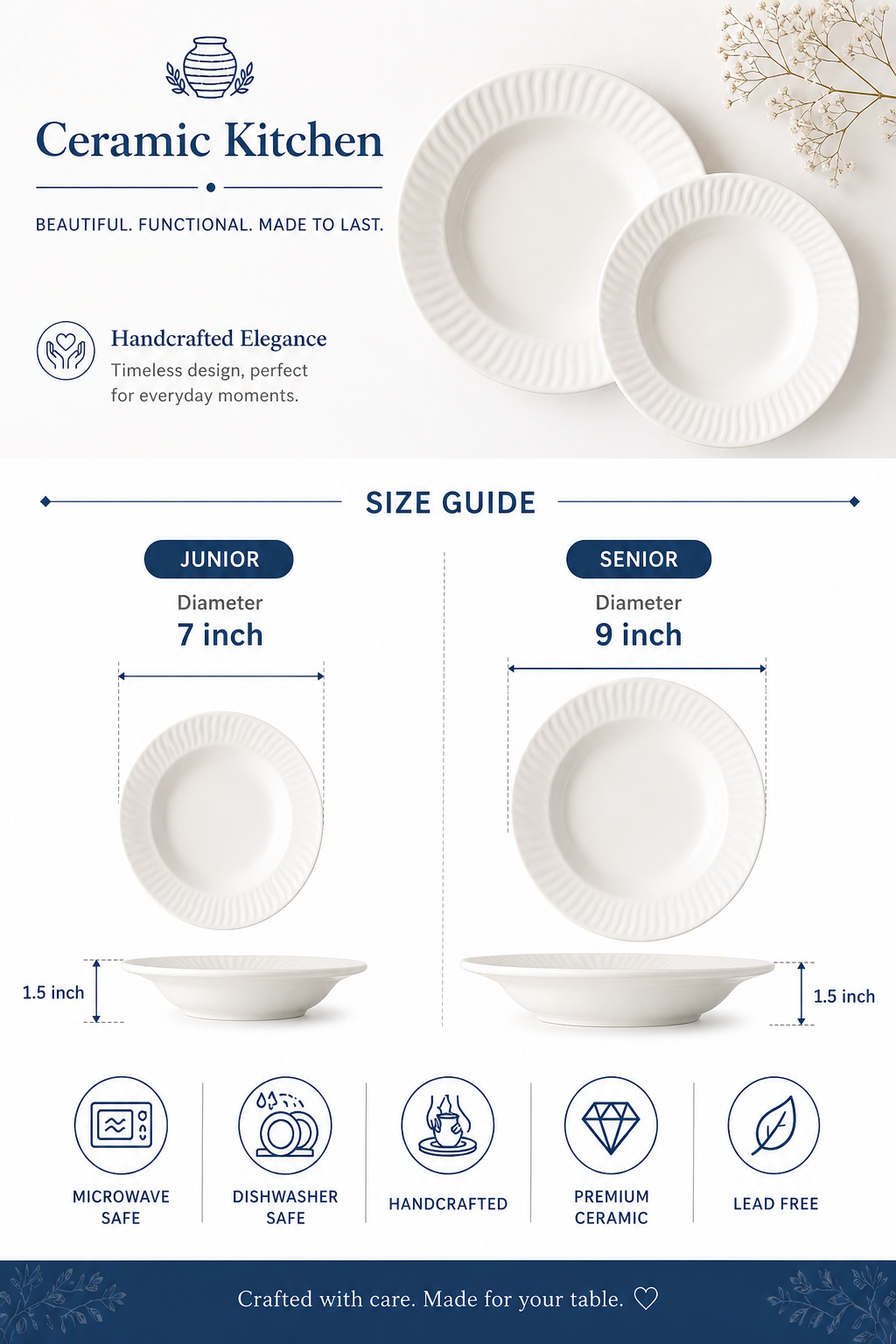 Red Pasta Plates – Set of 4 (2 Senior + 2 Junior)