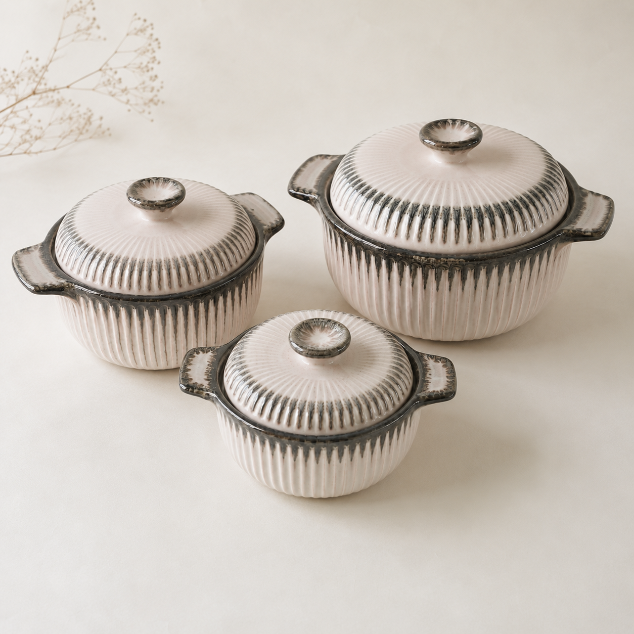 The Roseate Casseroles  (Set of 3)