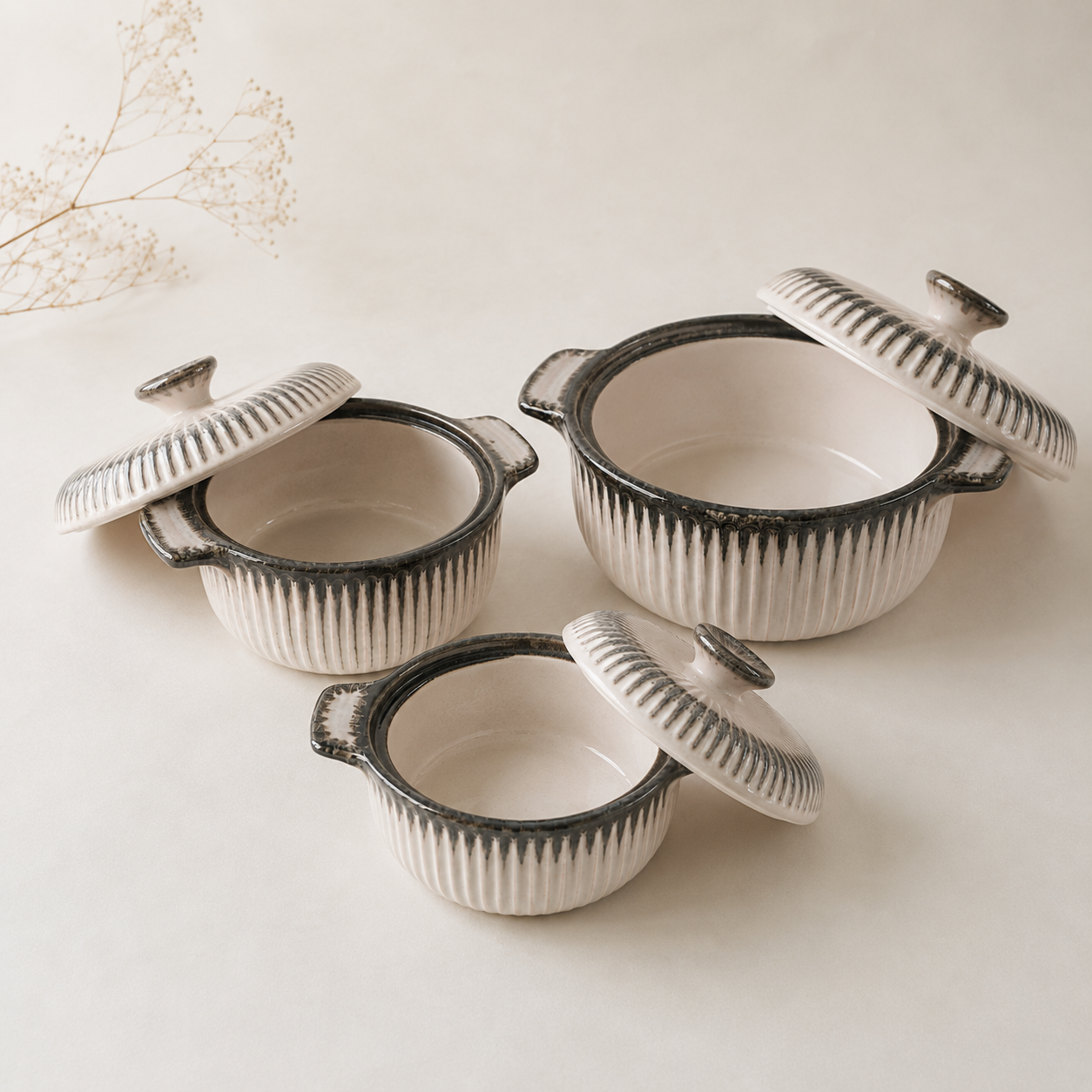 The Roseate Casseroles  (Set of 3)