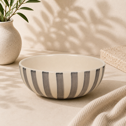 Noir & Ivory Stripe™ Serving Bowl