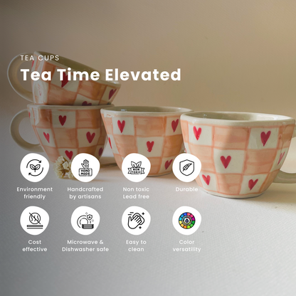 The Bold Red Cappucino Cup & Saucer Set