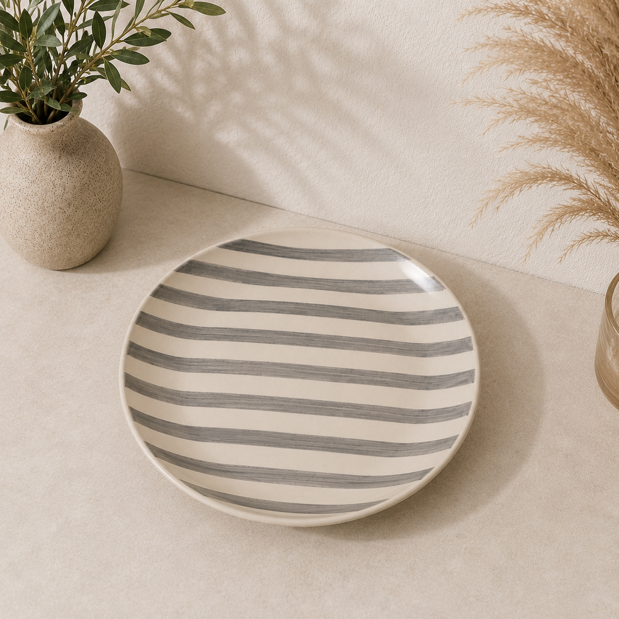 Noir & Ivory Stripe™ Quarter Plates
