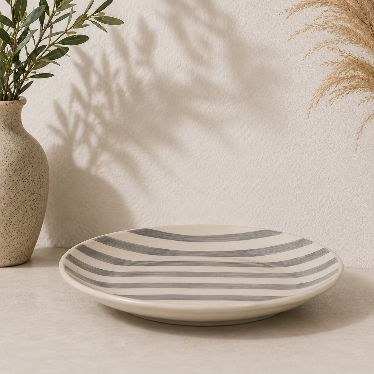 Noir & Ivory Stripe™ Dinner Plates