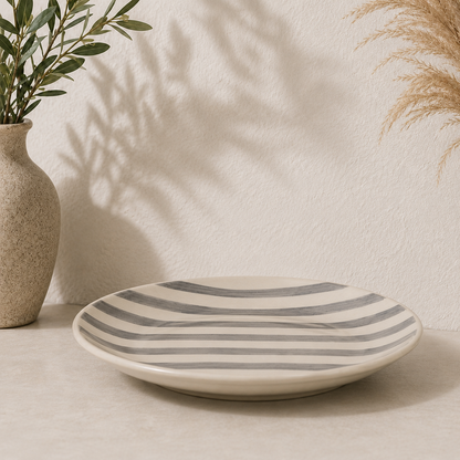 Noir & Ivory Stripe™ Dinner Plates