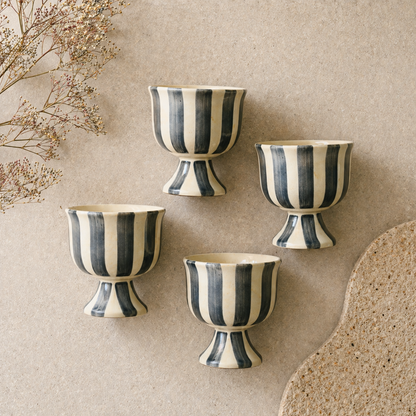 The Noir Stripe Ice Cream Glasses