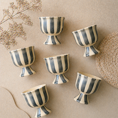 The Noir Stripe Ice Cream Glasses