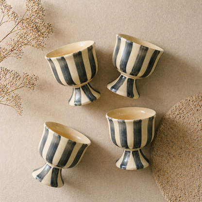 The Noir Stripe Ice Cream Glasses