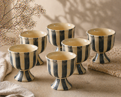 The Noir Stripe Ice Cream Glasses