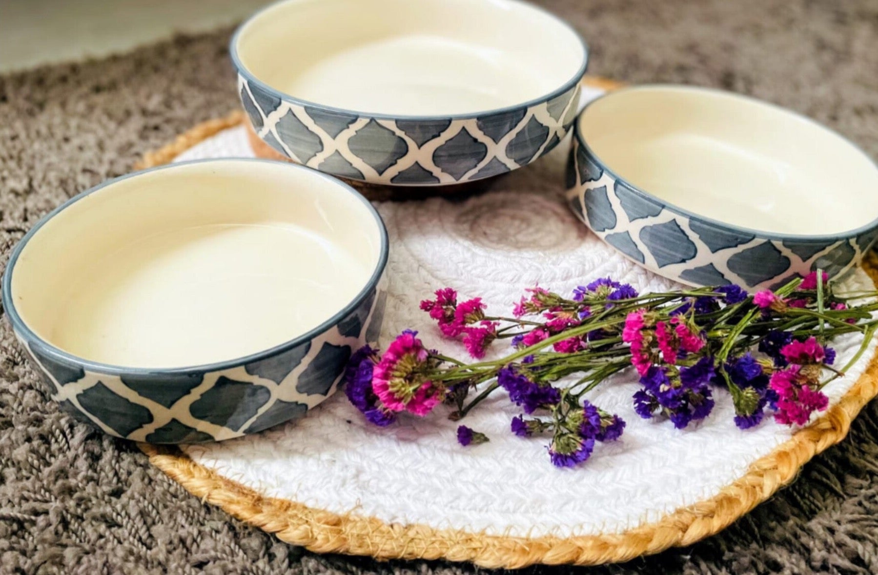 Cwc Flat Bowl Set Vintage Flat Bowl Set (Set of 3): Best ceramic flat bowls – Ceramic Kitchen
