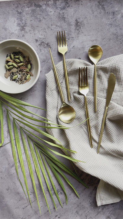 Gold Matte Cutlery Set